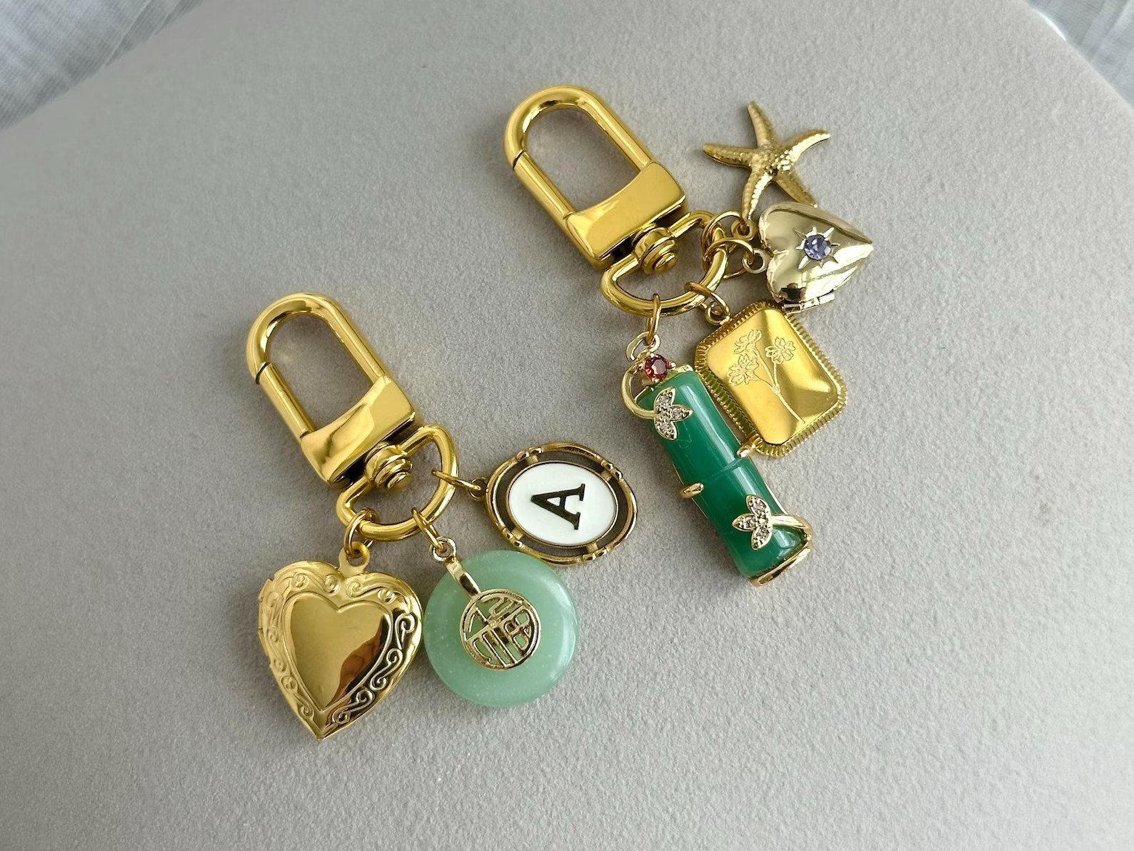 Custom Initial & Birthstone Keychain • Personalized Gold Purse Charm • Christmas Gift for Her... | Etsy (US)
