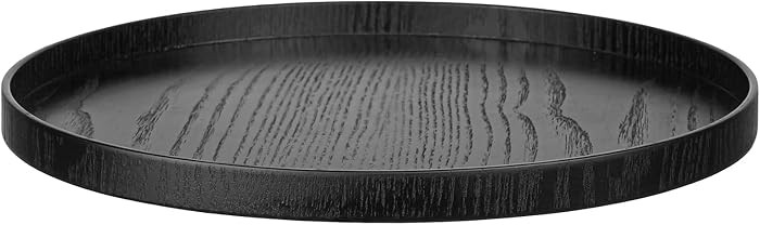 Round Solid Wood Serving Tray Extra Large Tea Coffee Snack Food Meals Serving Plate Non-Slip Kitc... | Amazon (US)