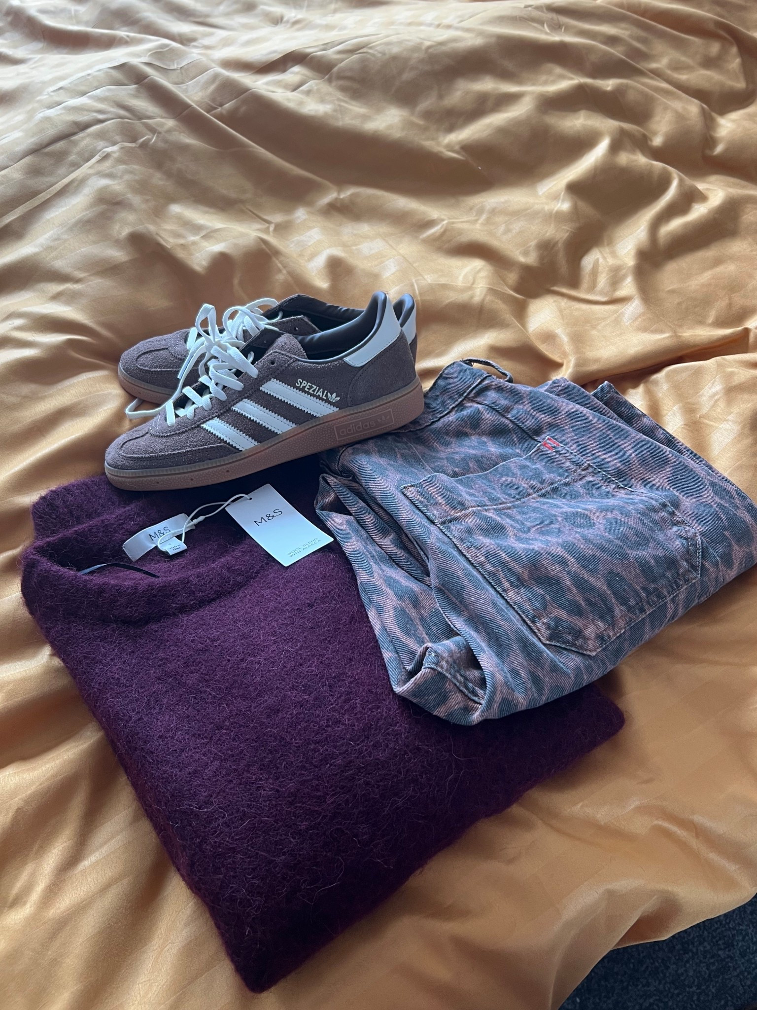 Autumn outfits, outfit ideas, barrel leg jeans, barrel leg, leopard print, burgundy, deep red, trainers, smart casual outfit, casual outfit, denim neutrals, espresso brown trainers, over 30, over 40, over 50 style 

#LTKstyletip #LTKautumn #LTKjeans