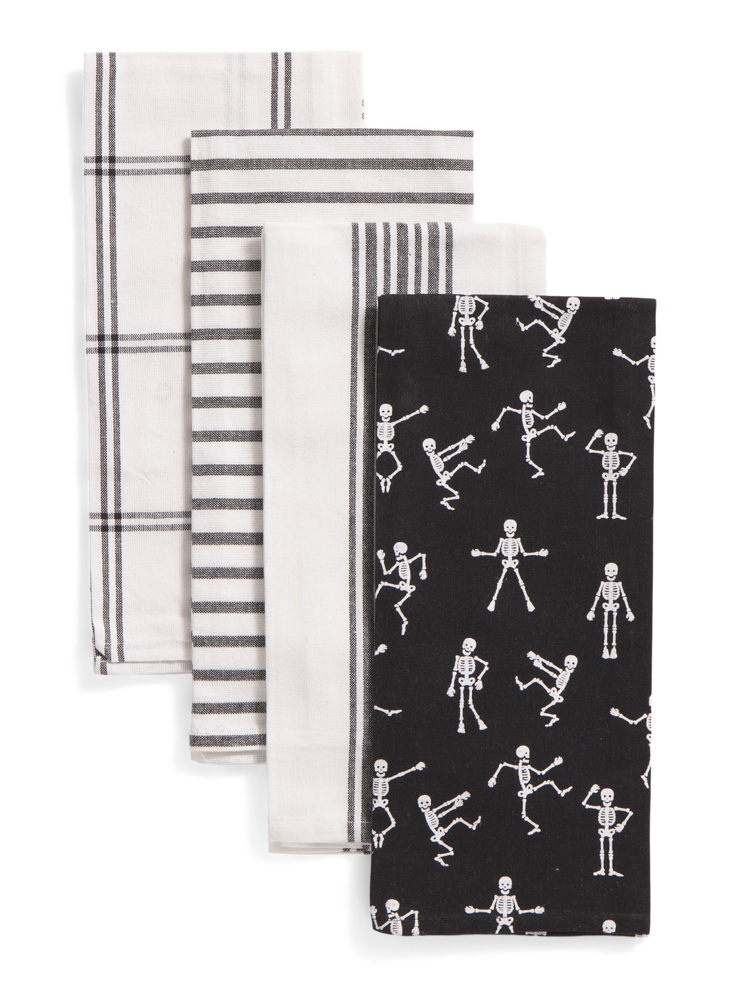Set Of 4 Dancing Skeletons Kitchen Towels | Marshalls