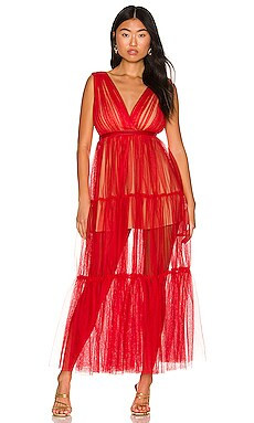 SAU LEE Chloe Tulle Dress in Red from Revolve.com | Revolve Clothing (Global)
