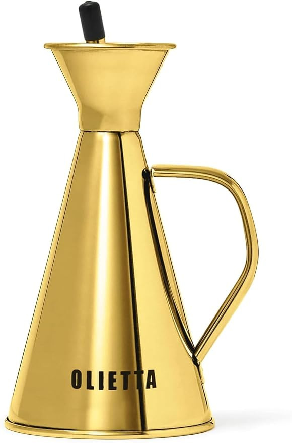 Olietta Olive Oil Dispenser Bottle Gold Stainless Steel Non Drip Leak Proof No Mess Vinegar Poure... | Amazon (US)
