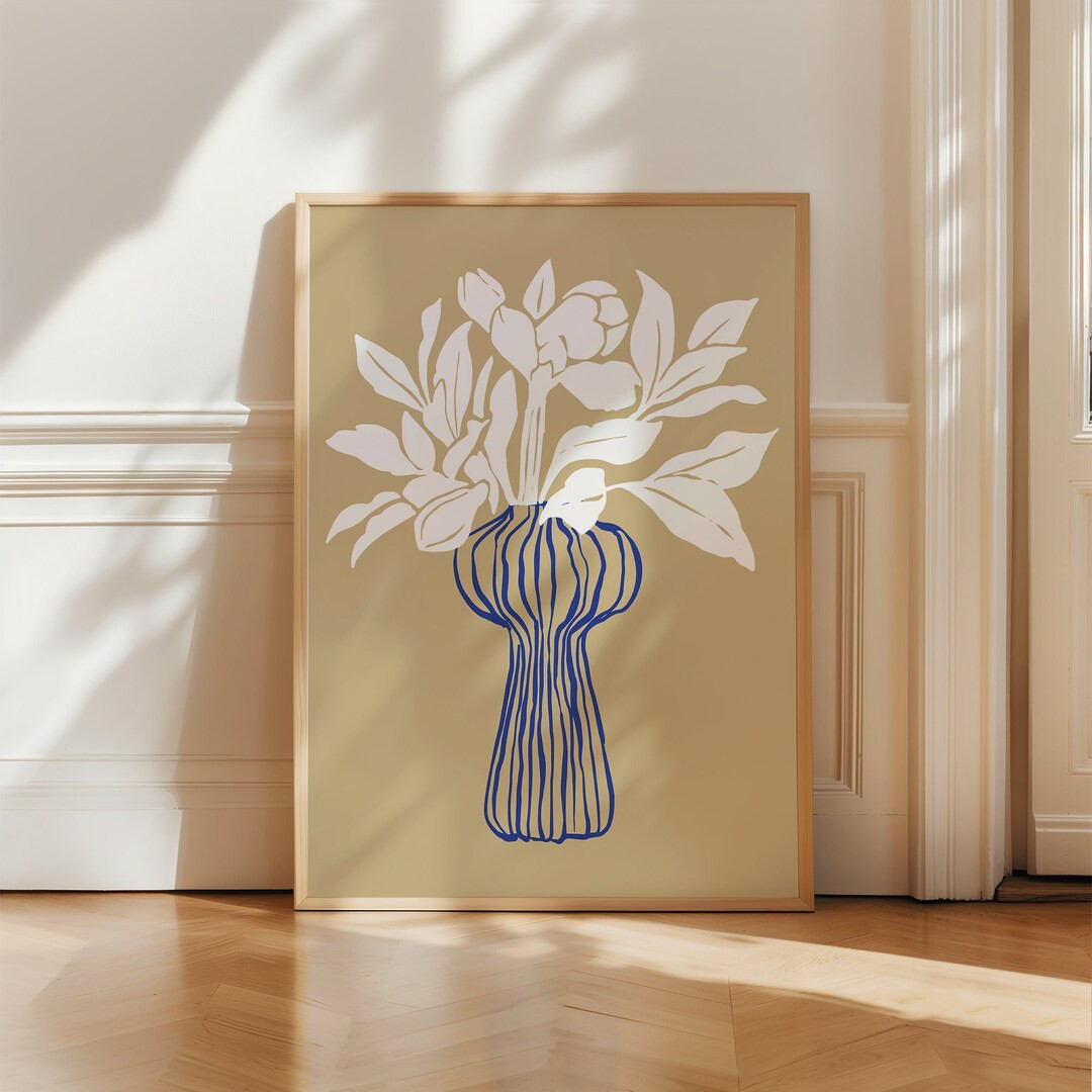 Abstract Vase Print, Botanical Wall Art, Printable Floral Poster, Neutral Colours Print, Modern G... | Etsy (US)