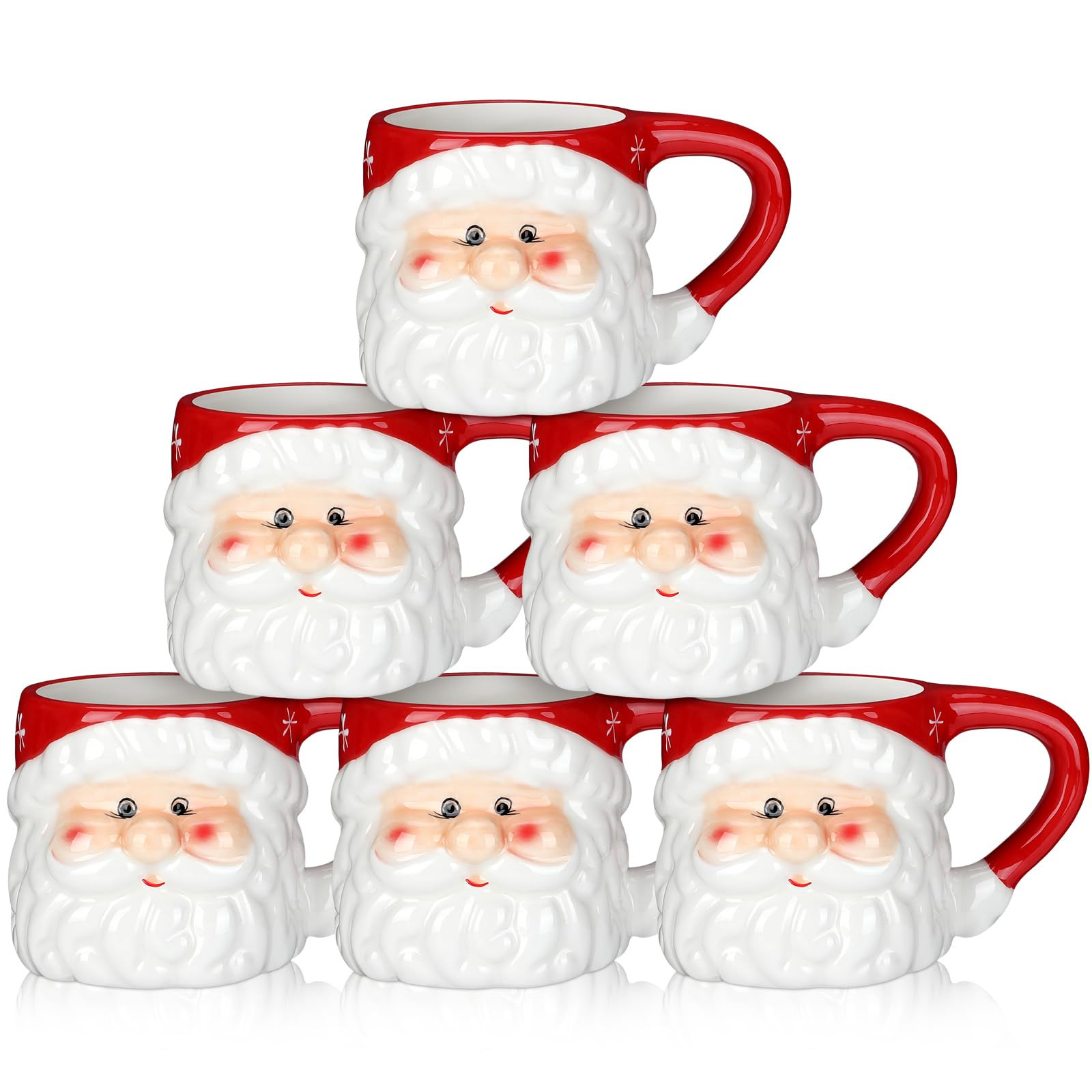 Sliner 6 Pcs Christmas Santa Coffee Mugs Vintage Santa Claus Heads Ceramic Mug Christmas Themed D... | Amazon (US)
