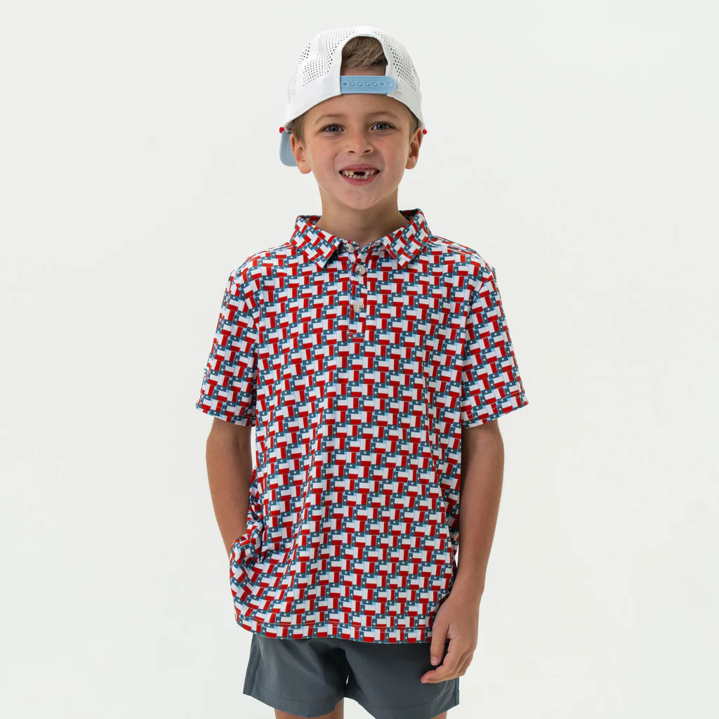 Youth Performance Polo - Texas Flag | BURLEBO