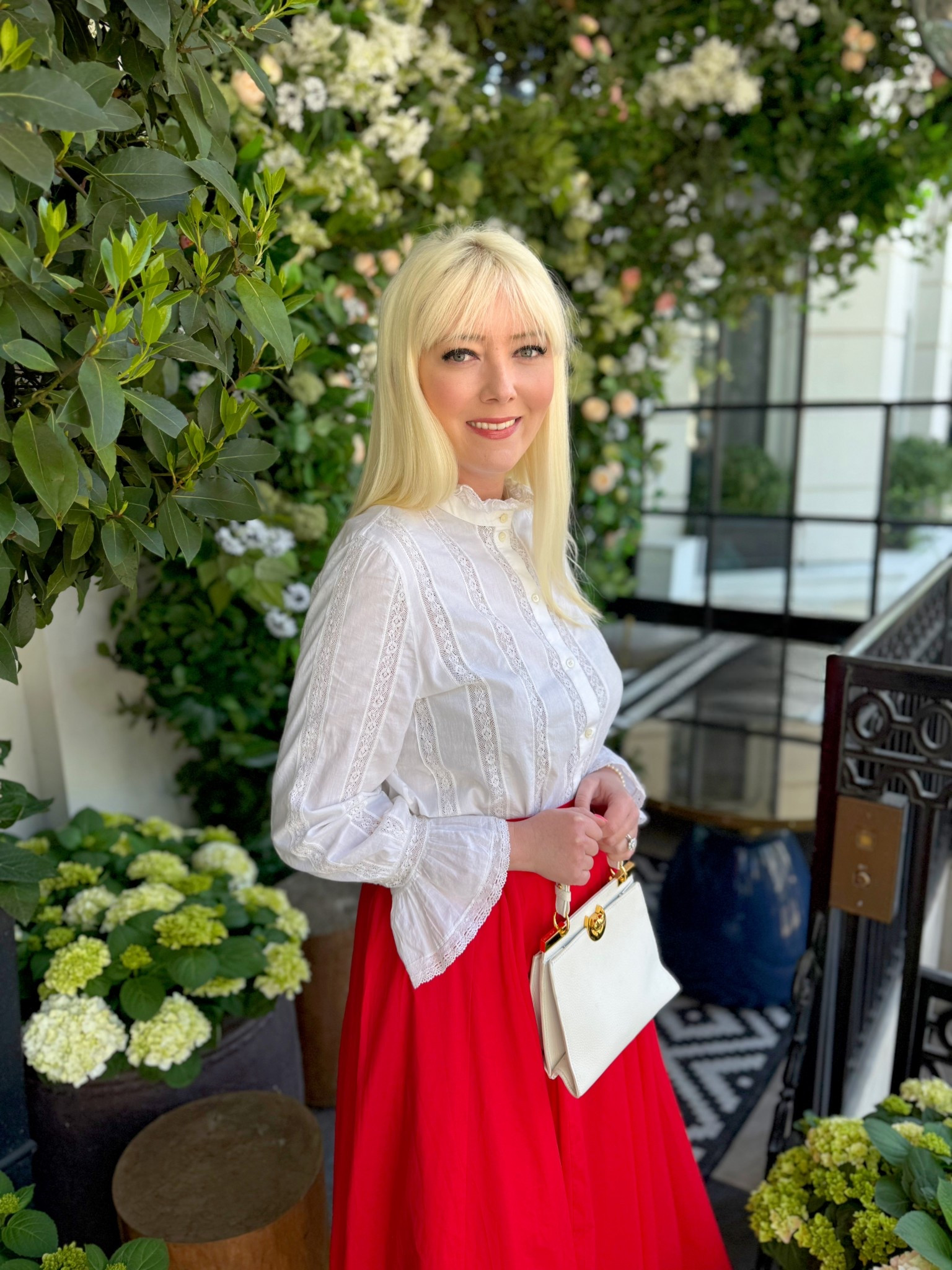Red and White for St George’s Day! Taking inspiration from the Princess Wales’s love of ‘Flag Dressing’

White Blouse - Sezane

Red Full Midi Skirt - Mint Velvet

White Leather Binxie Bag - Coccinelle (see similar styles) 

Pearl Drop Earrings and Timeless Bracelet - Dower and Hall 

#LTKuk #LTKstyletip #LTKspring