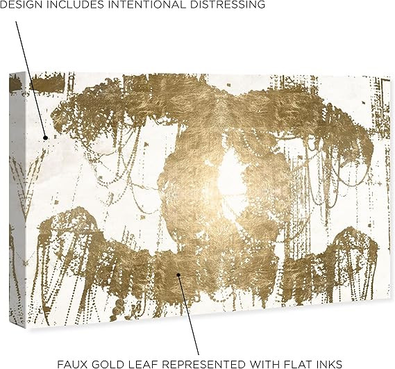 The Oliver Gal Artist Co. Fashion and Glam Contemporary Wrapped Canvas Wall Art Hey Lolita Gold L... | Amazon (US)