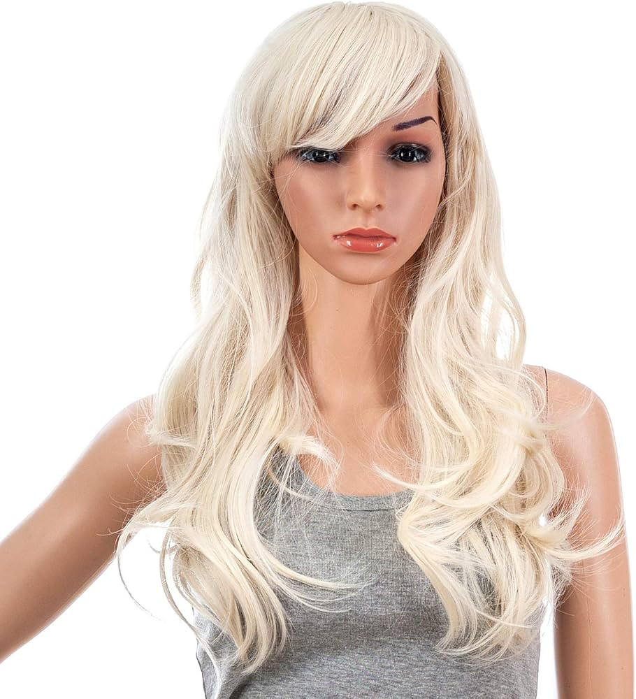 SWACC 26-Inch Long Curly Wave Cosplay Synthetic Wig Colored Hair Piece for Women with Wig Cap (Pl... | Amazon (US)
