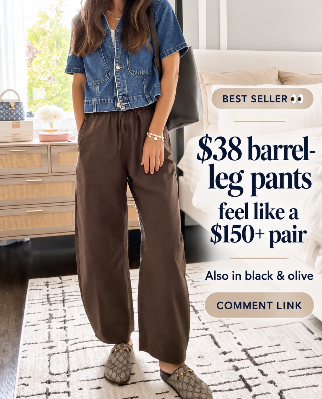 These $38 barrel-leg pants feel like a $150+ pair 👀 The fit is so good, and they also come in black and olive. I see why they’re a best seller! 
💬Comment LINK and I’ll send them your way.

#LTKSeasonal #LTKmomlife #LTKootd