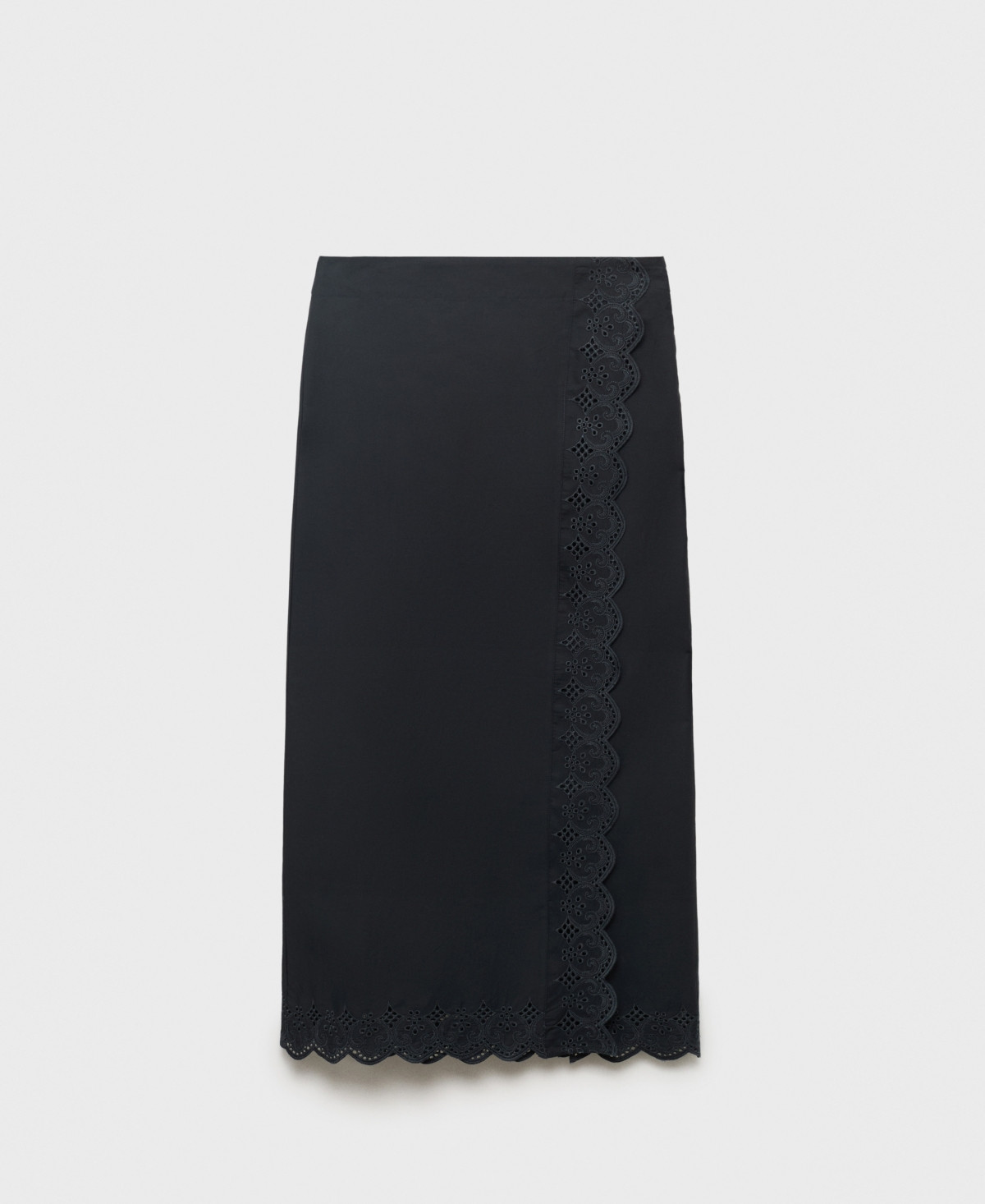 Mango Women's Embroidered Cotton Skirt - Black | Macy's