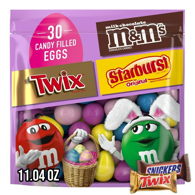 M&M's, Twix, Starburst Assorted Easter Candy Filled Eggs - 30 Ct Bag | Walmart (US)
