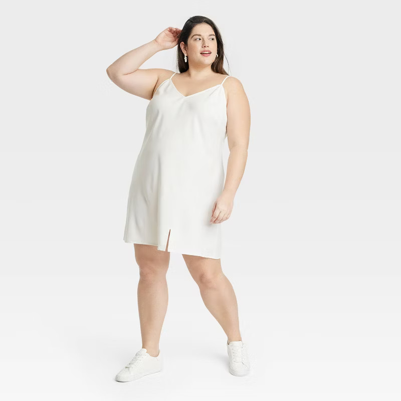 Women's V-Neck Mini Slip Dress - A New Day™ | Target