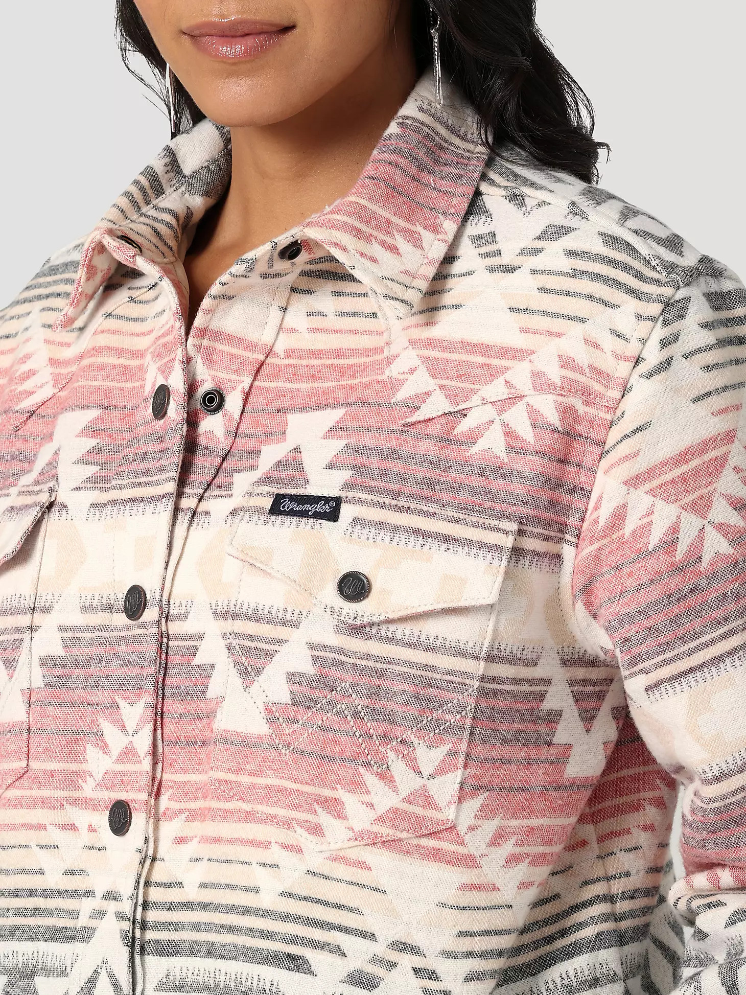 Women's Wrangler Southwestern Print Shacket in Dusk Rose | Wrangler