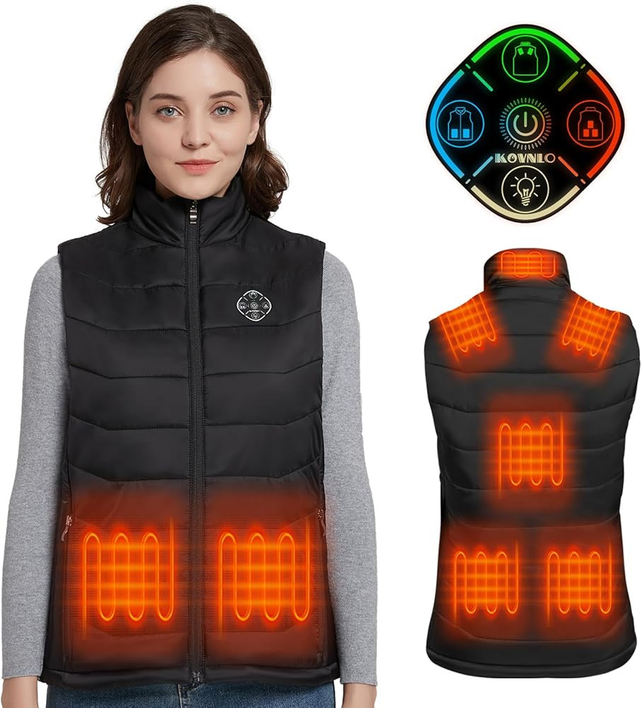 KOVNLO Womens Heated Vest, 4 in 1 Smart Controller, Lights-out Design, Lightweight Heating Vest (... | Amazon (US)