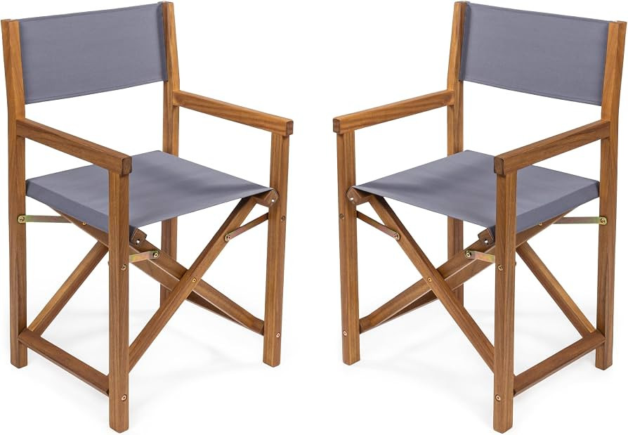 JONATHAN Y DRC1000A-SET2 Cukor Classic Vintage Outdoor Acacia Wood Folding Director Chair with Ca... | Amazon (US)