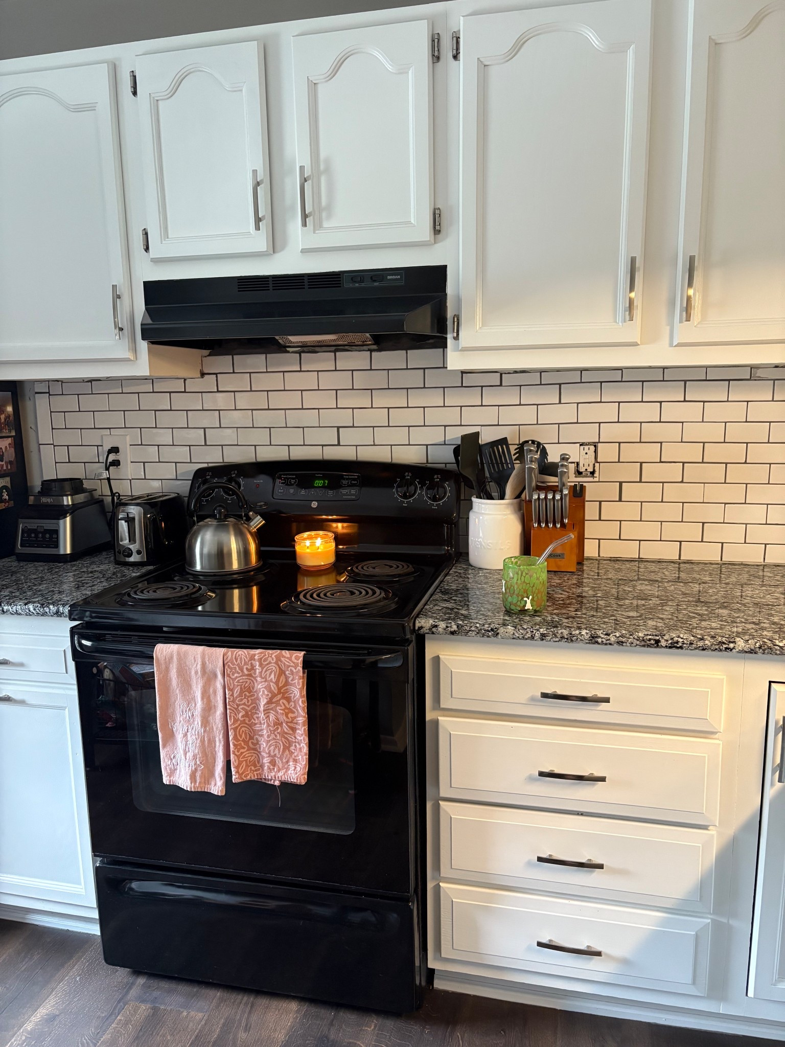 kitchen, white kitchen, home decor, subway tile, granite counter tops, painted cabinets 

#LTKFindsUnder100 #LTKHome #LTKSaleAlert