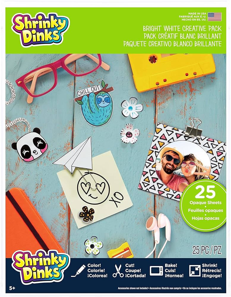 Just Play Shrinky Dinks Creative Pack, 25 Bright White Sheets, Kids Arts and Crafts Activity Set,... | Amazon (US)