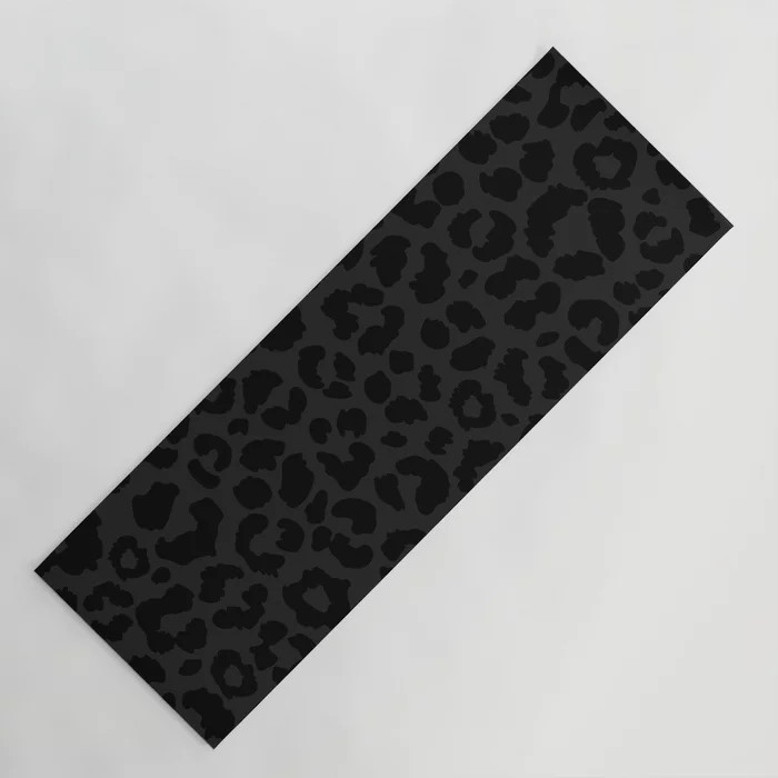 Black On Black Leopard Yoga Mat | Society6