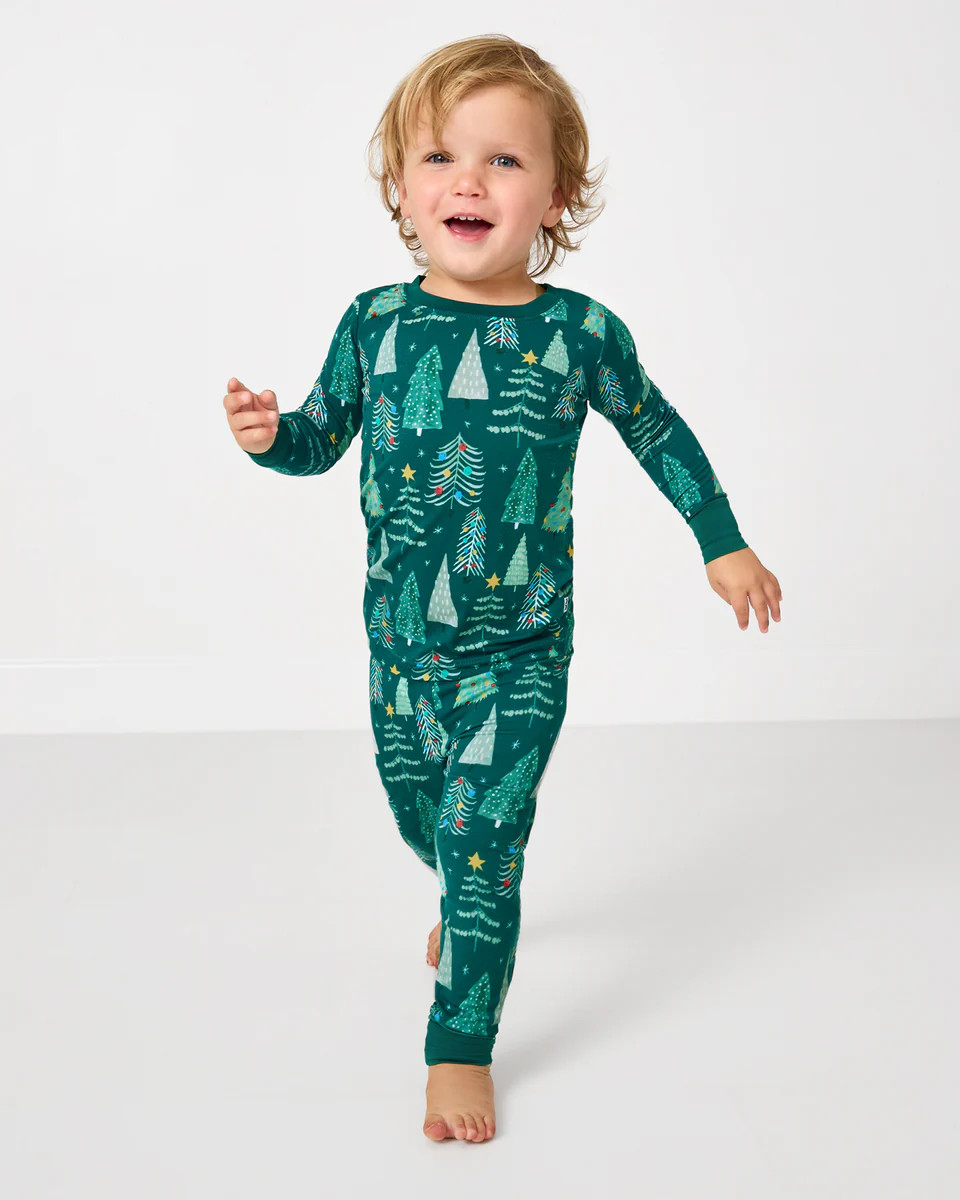 Twinkling Trees Two-Piece Pajama Set | Little Sleepies