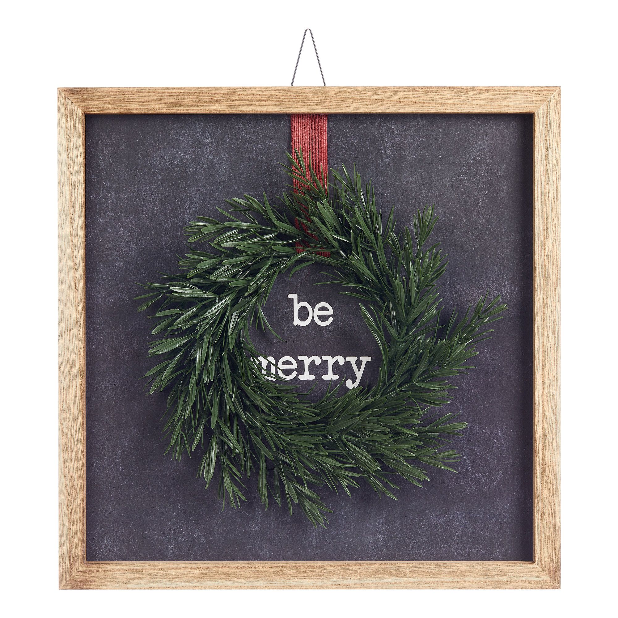 Holiday Time Wreath Hanging Sign Decoration, Be Merry - Walmart.com | Walmart (US)