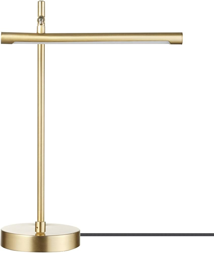 Globe Electric 52889 West 15" LED Integrated Desk Lamp, Matte Brass, 200 Lumens, Dimmer Rotary Sw... | Amazon (US)