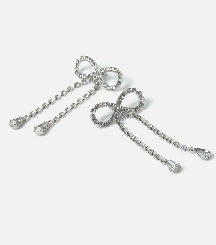 Freedom Silver Crystal Bow Drop Earrings
						
						Add to Saved Items
						Remove from Saved ... | New Look (UK)