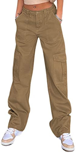 Cargo Pants Women High Waist, Baggy Cargo Jeans with Pocket Baggy Jogger Relaxed Y2K Pants Fashion Jeans | Amazon (US)