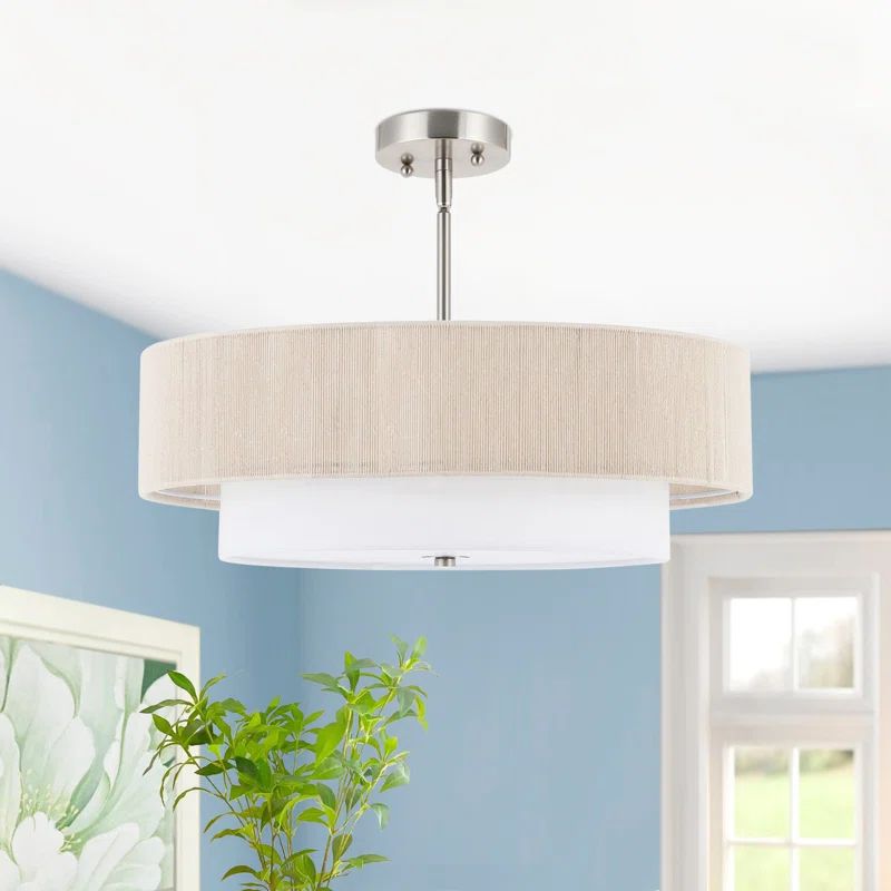 Flippen Linen Semi Flush Mount | Wayfair North America