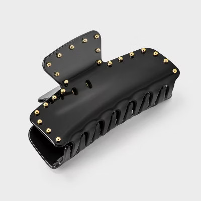 Studded Edge Hair Claw Clip - A New Day™ Black/Gold | Target