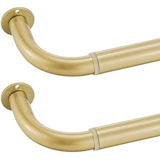 Room Darkening Curtain Rod 28-48 Inches, Blackout Curtain Rod Wrap Around Design, Gold Curtain Ro... | Amazon (US)