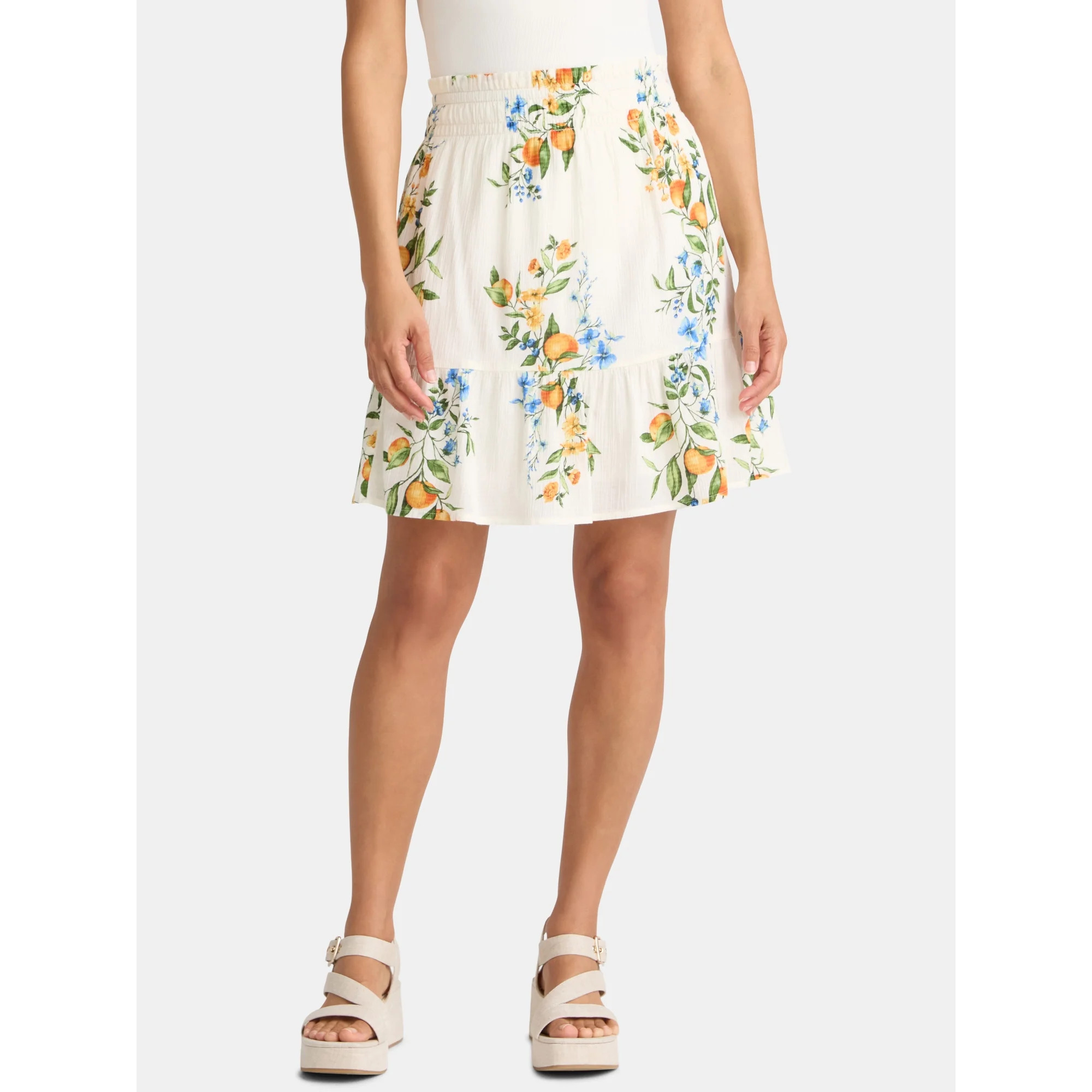 Time and Tru Women's Seersucker Fashion Skirt, Sizes XS-XXXL | Walmart (US)