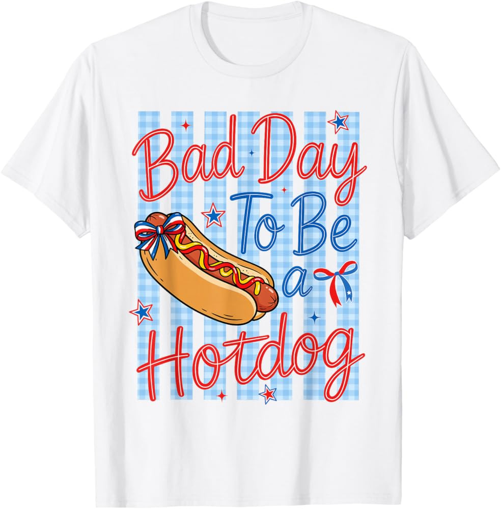 Funny 4th of July Independence Day Bad Day to Be A Hotdog T-Shirt | Amazon (US)