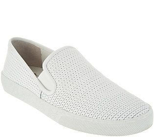 Vince Camuto Leather Slip On Sneakers - Cariana | QVC