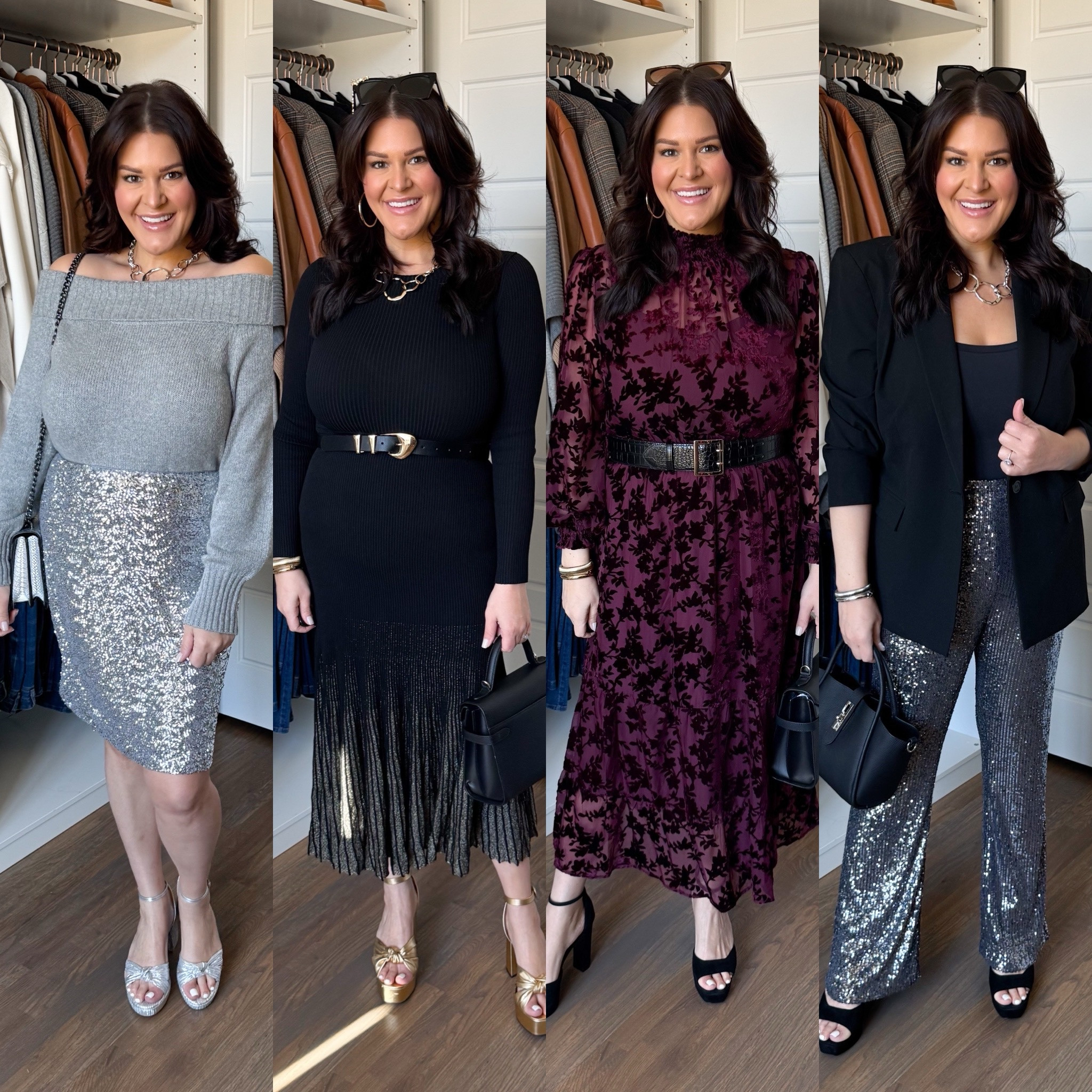 The holidays are in full swing and I put together 4 stunning looks for all occasions. Sequin skirts, sweaters, pants, dress and so much more! Which look is your favorite? 

Tops, Blazers, Pants & Skirts: XL
Dresses: Large

@nordstrom #nordstrompartner #holidaypartyoutfit #size16 #size14style #holidayoutfits #howtostylevideo #midsize #winterfashion size 14, winter fashion, holiday outfit, holiday party, christmas party, christmas dress, nye outfit, sequin dress

#LTKSeasonal #LTKMidsize #LTKHoliday