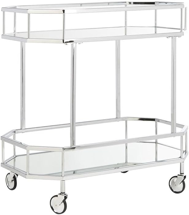Safavieh Silva Bar Cart, Silver/Mirror | Amazon (US)