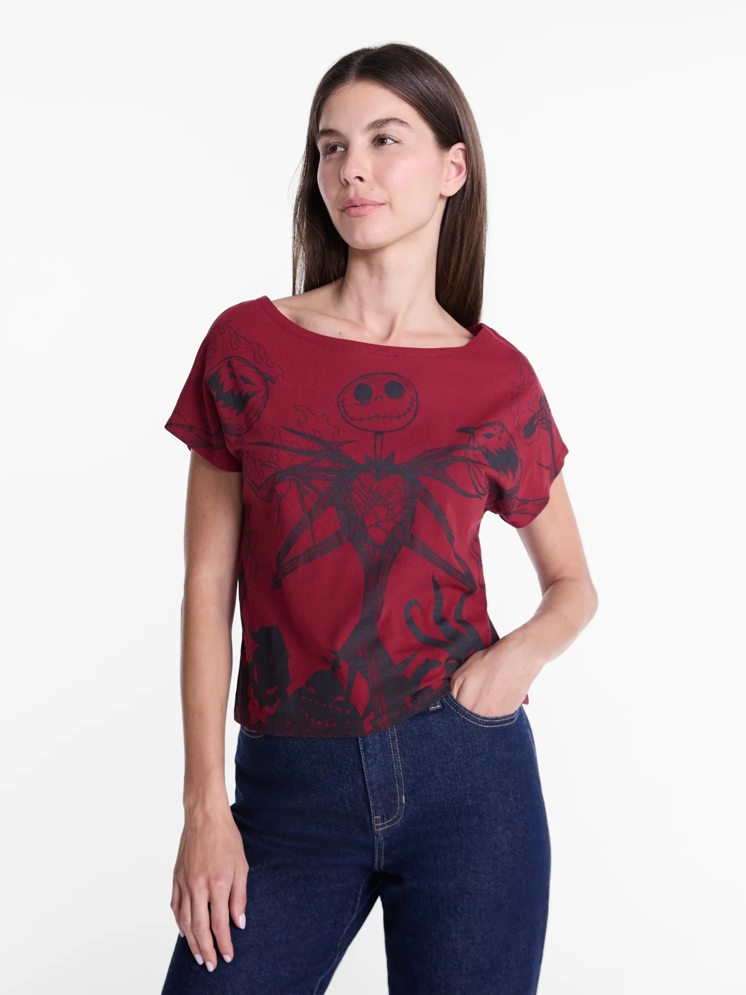 Nightmare Before Christmas Women's Halloween Graphic Tee, Sizes XXS-XXL | Walmart (US)