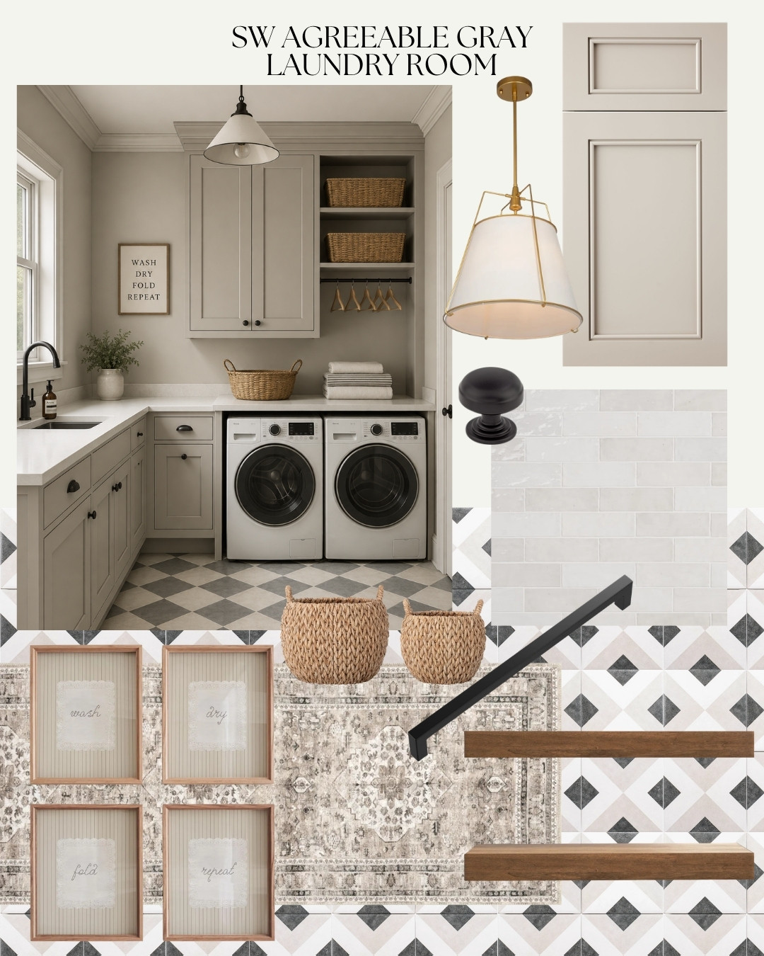 Laundry Room Mood Board, Laundry Room Design, Beige Laundry Room Decor, Laundry Room Wall Art, Floating Shelves, Tiles for Laundry Room

#laundryroom #moodboard #beigehome #transitionalhome #modernclassic 

 #LTKHome #LTKSaleAlert
