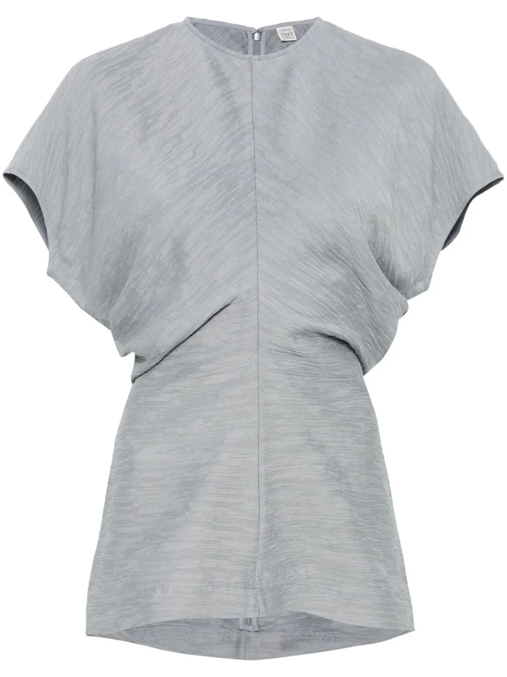 TOTEME slouch-waist crinkled top - Blue | Farfetch Global