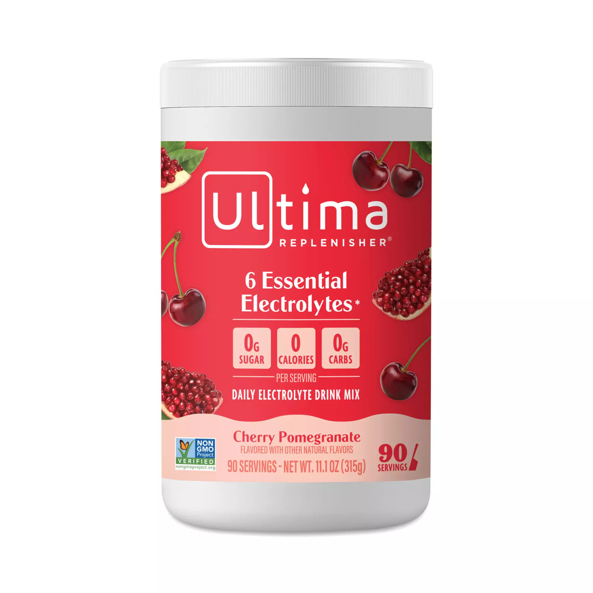 Ultima Replenisher Electrolyte Powder, Cherry Pomegranate 11.1 oz canister | Thrive Market