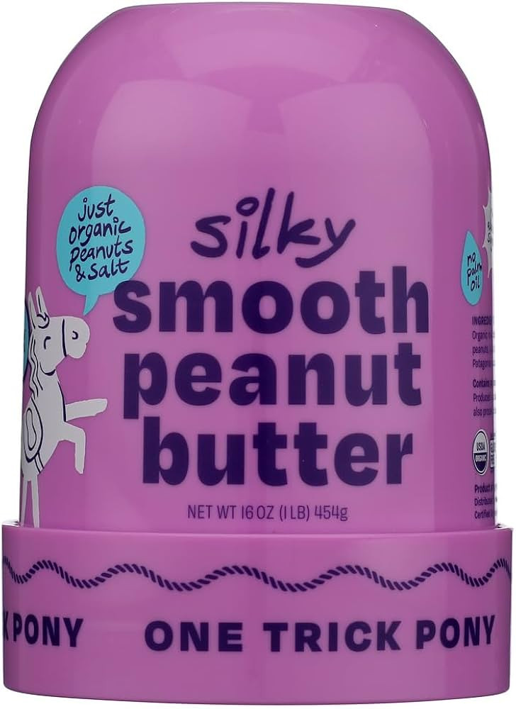 One Trick Pony Organic Peanut Butter Silky Smooth, 16 OZ | Amazon (US)