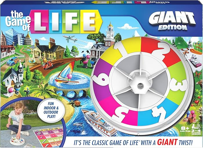 The Game of Life, Giant Edition Family Board Game Indoor/Outdoor Fun Game with Big Oversized Game... | Amazon (US)