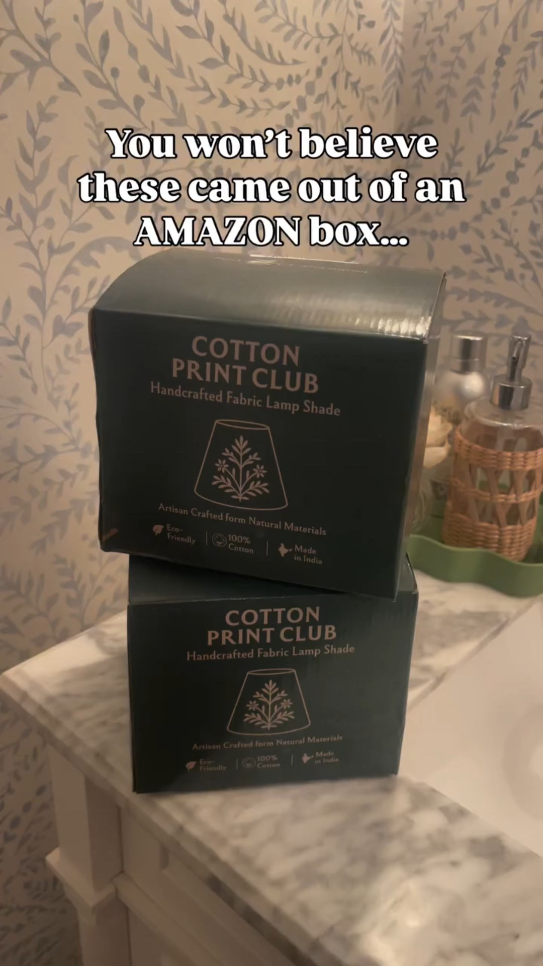 Yes, they’re Amazon! 🙌🏻 

I swapped my plain white lampshades for these blockprint shades and the bathroom instantly feels more elevated and custom. Same sconces, totally different look—and such an easy upgrade for that designer feel without the designer price! 

Like & reply SHOP for info ✨ 

Amazon home, Amazon finds, blockprint lampshades, bathroom refresh, designer look for less, budget friendly decor, grandmillennial style, powder room makeover, home decor, coastal home 

#AmazonFinds #DesignerLookForLess #BathroomDecor #Blockprint #GrandmillennialStyle

Comment SHOP below to receive a DM with the link to this post on my LTK ⬇ https://liketk.it/5QCZr