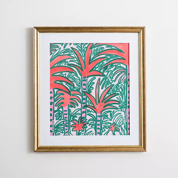 Pink Palms Framed Art Print | Kirkland's Home