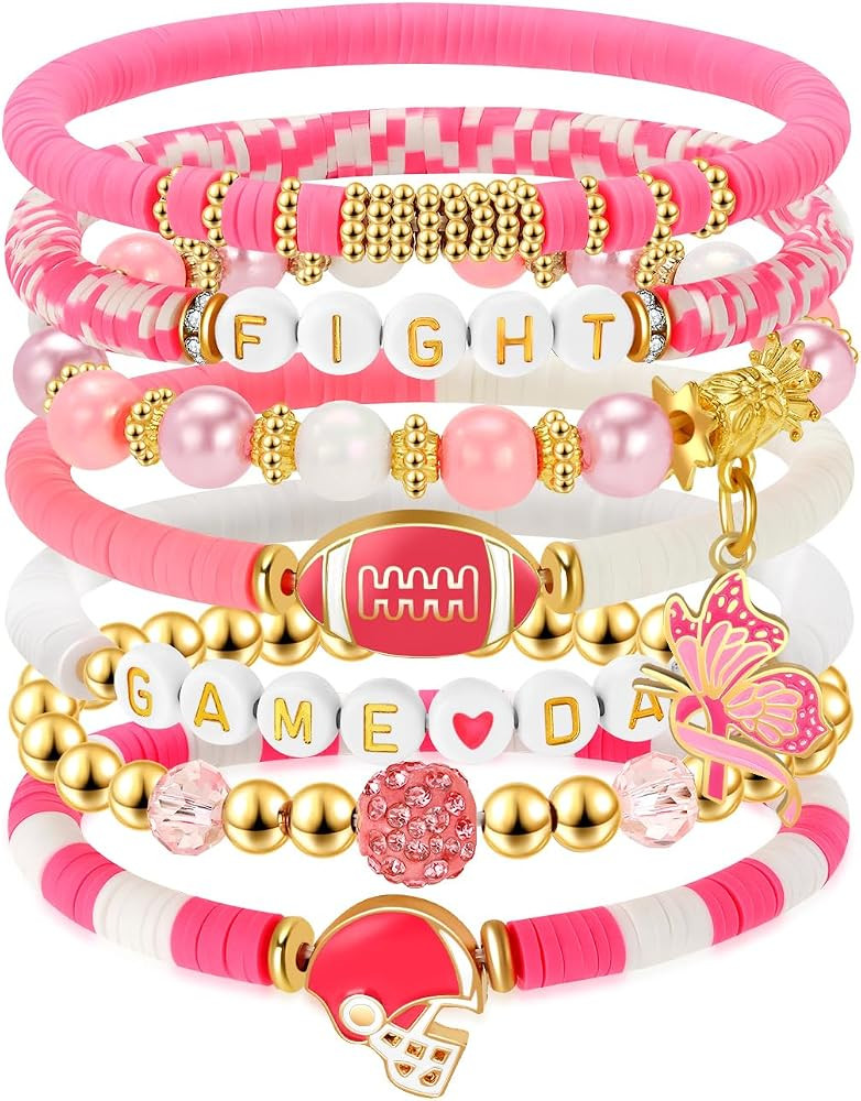 Artlunar Game Day Football Charm Bracelet: Stackable Sports Jewelry for Moms & Dads - Perfect for... | Amazon (US)
