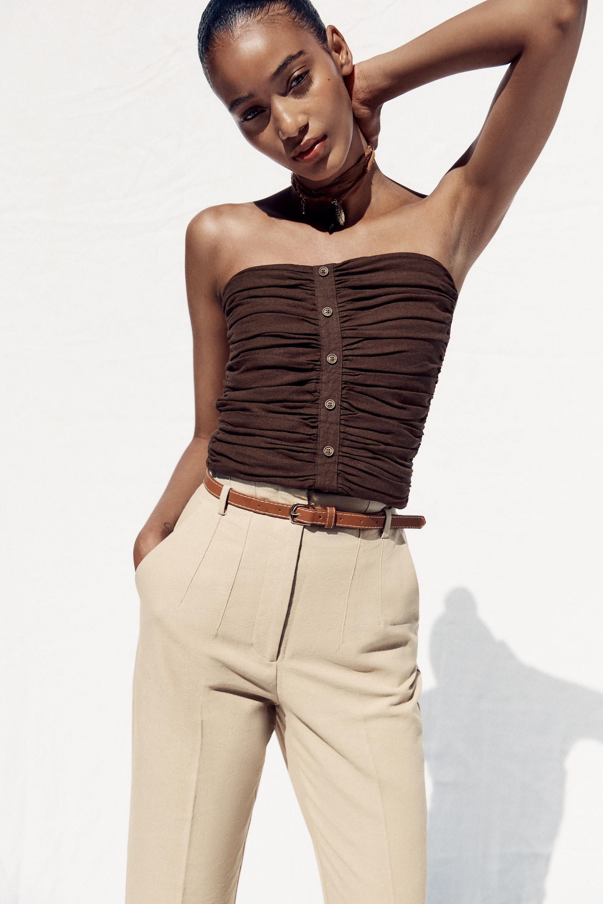 RUSTIC TROUSERS WITH BELT | Zara UK
