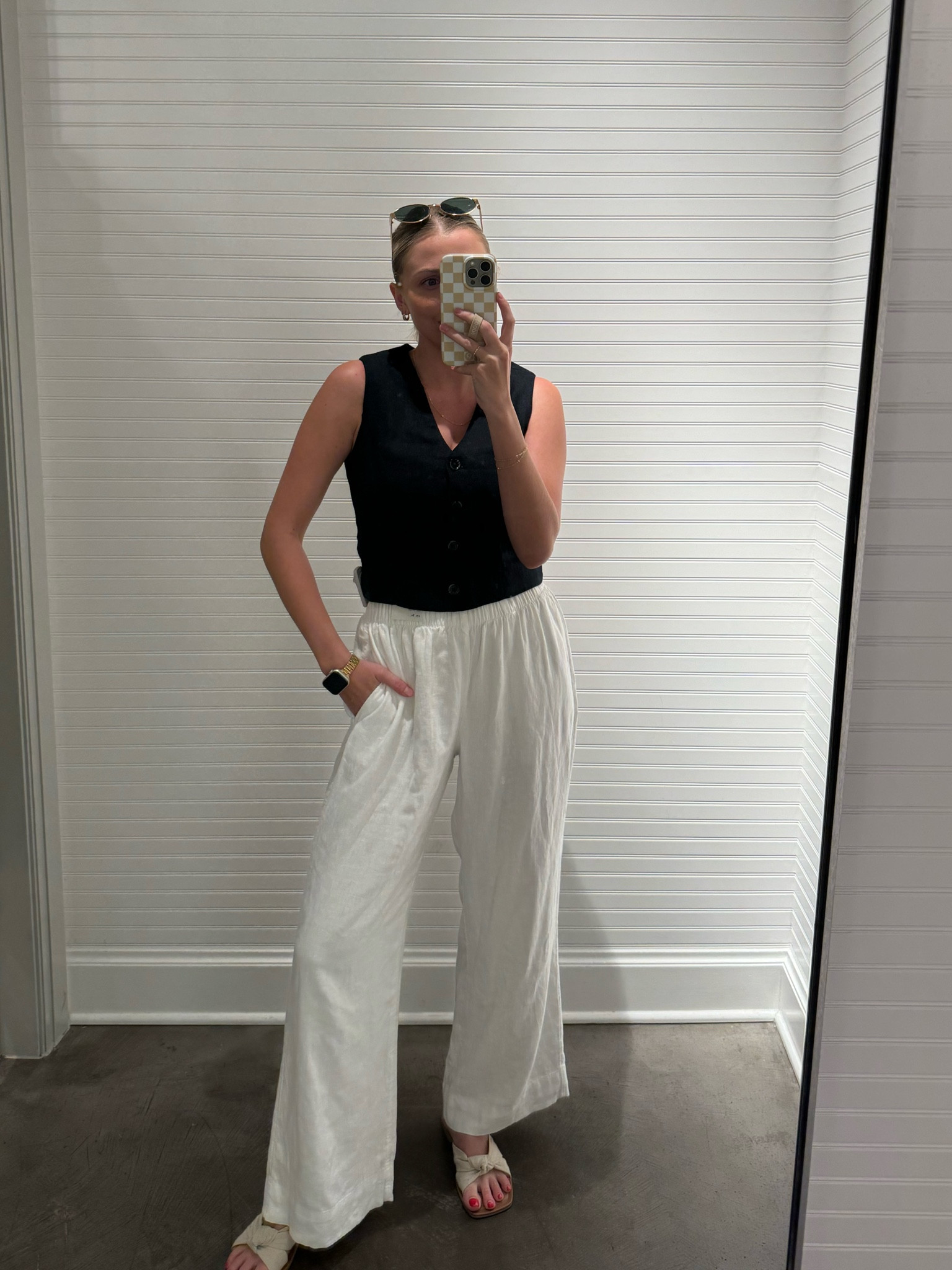 Casual European summer outfit - linen vest in S, if you’re bigger chested size up. Linen pants in S regular but could have done long length. Double lined to shorts length!

#LTKSeasonal #LTKStyleTip