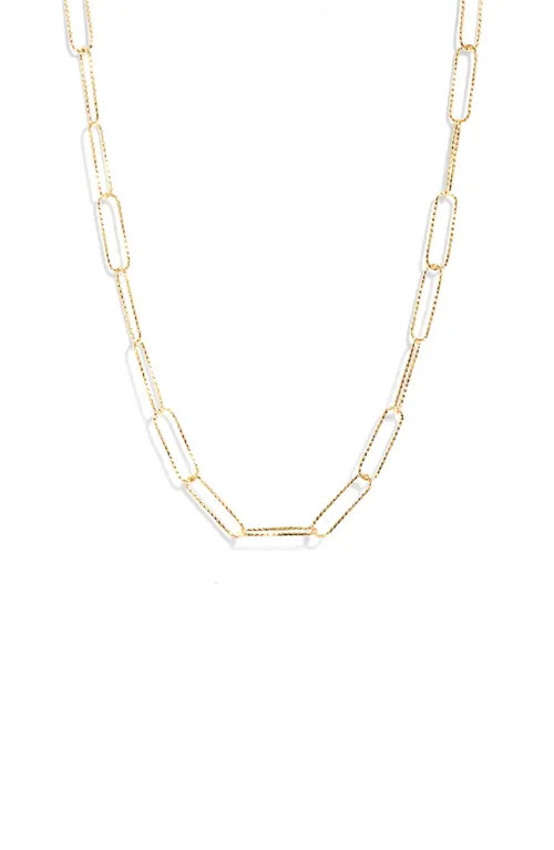 Nordstrom Faceted Paper Clip Necklace in 14K Gold Plated at Nordstrom | Nordstrom