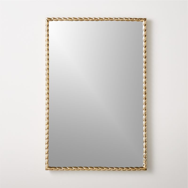 Carrick Rectangular Polished Brass Wall Mirror 24"x36" | CB2 | CB2