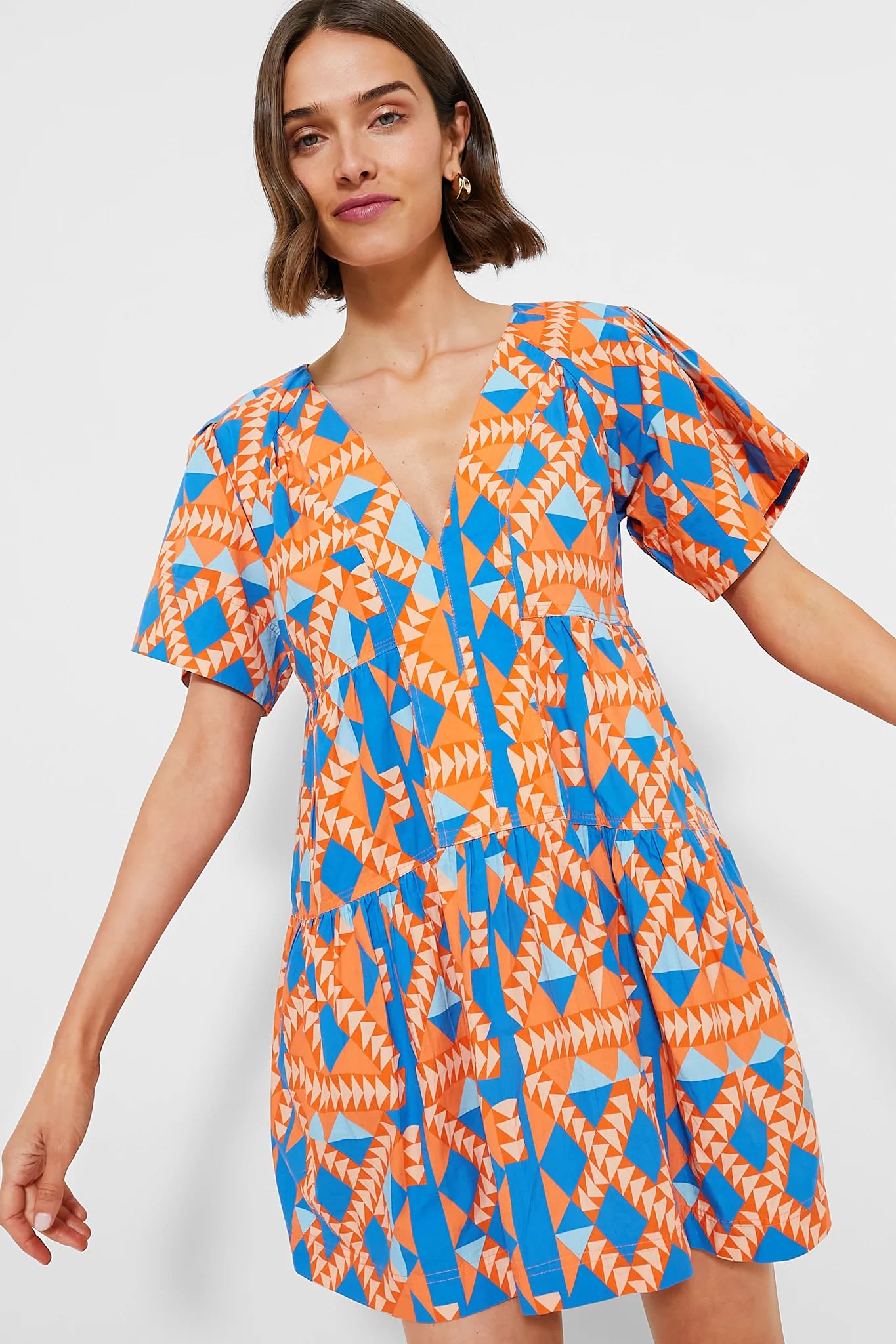 Grecian Geo Poplin Dress | Tuckernuck (US)