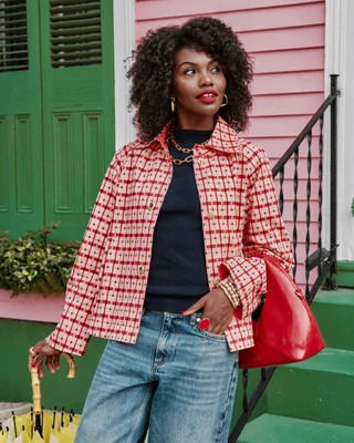Short Spiffy Trench - Lollipop Lattice - XS | Frances Valentine